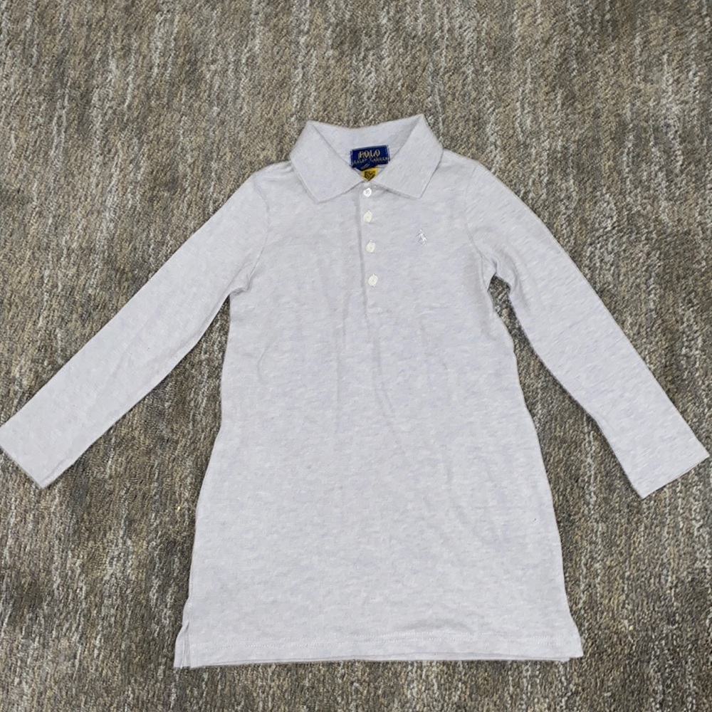 Toddler girl. 3T long sleeve grey dress by Polo Ralph Lauren.